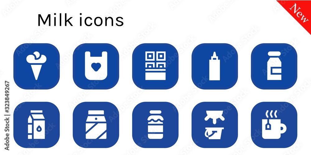 Modern Simple Set of milk Vector filled Icons Modern Simple Set of milk Vector filled Icons