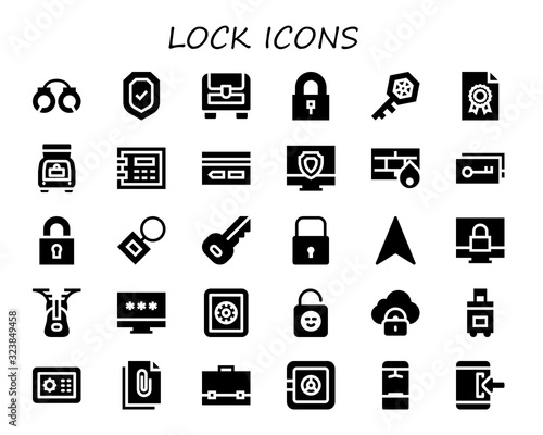 Modern Simple Set of lock Vector filled Icons