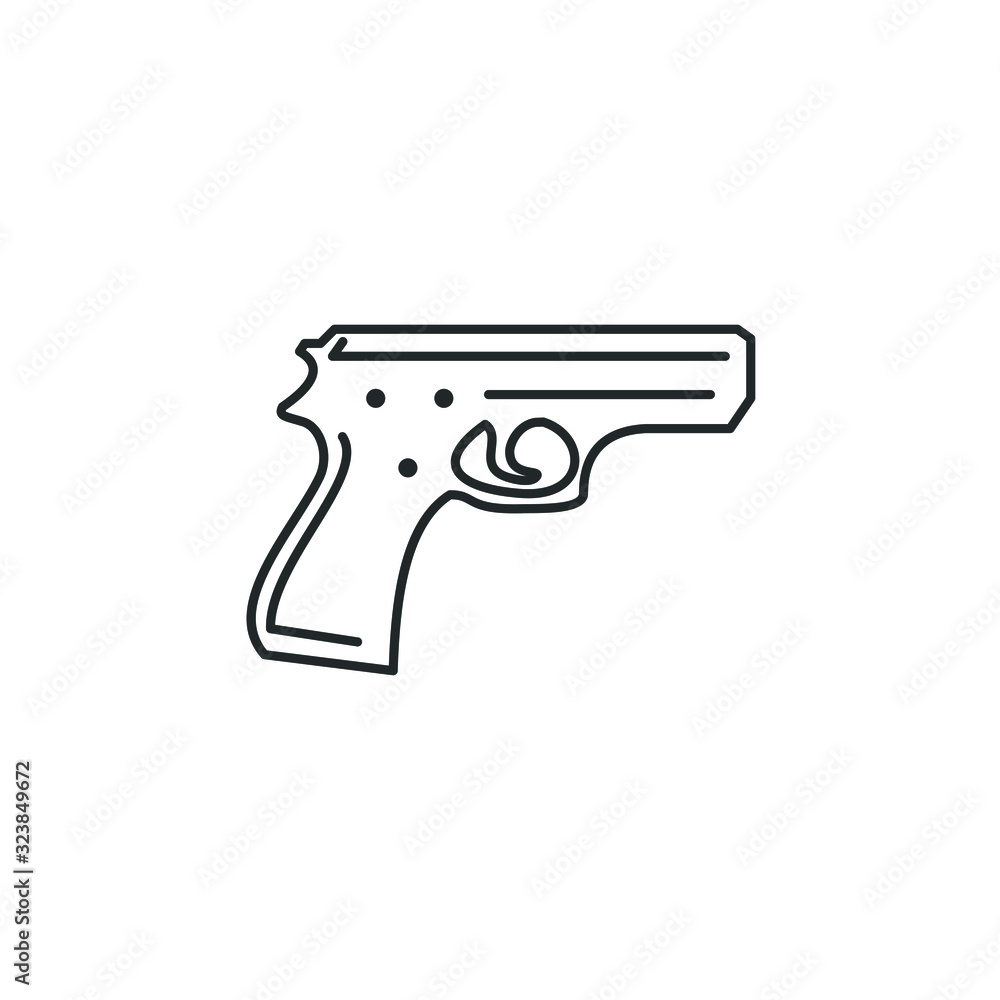 Gun Icon vector sign isolated for graphic and web design. Weapon Vector. Military Equipment symbol template color editable on white background Gun Icon vector sign isolated for graphic and web design. Weapon Vector. Military Equipment symbol template color editable on white background