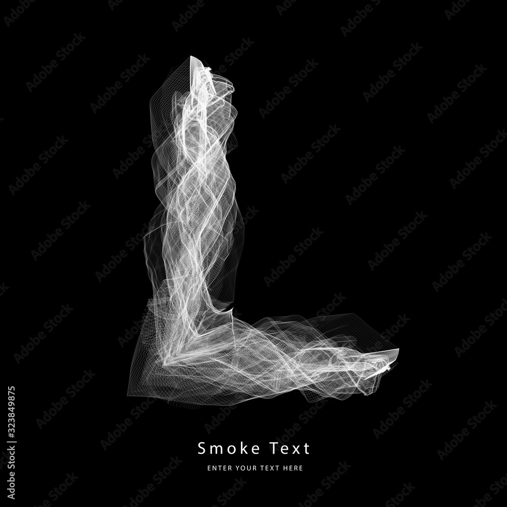 Abstract smoke upper case alphabet letter text art smoky pen brush effect. Abstract smoke upper case alphabet letter text art smoky pen brush effect.