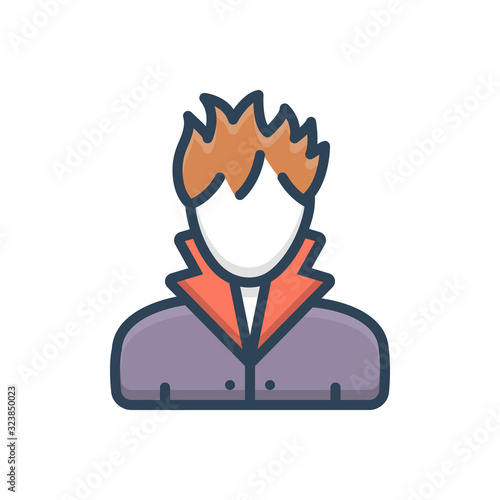 Color illustration icon for hair stylist 