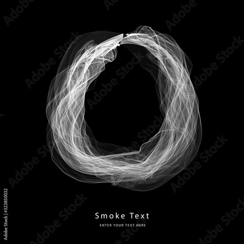 Abstract smoke upper case alphabet letter text art smoky pen brush effect.