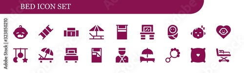 Modern Simple Set of bed Vector filled Icons