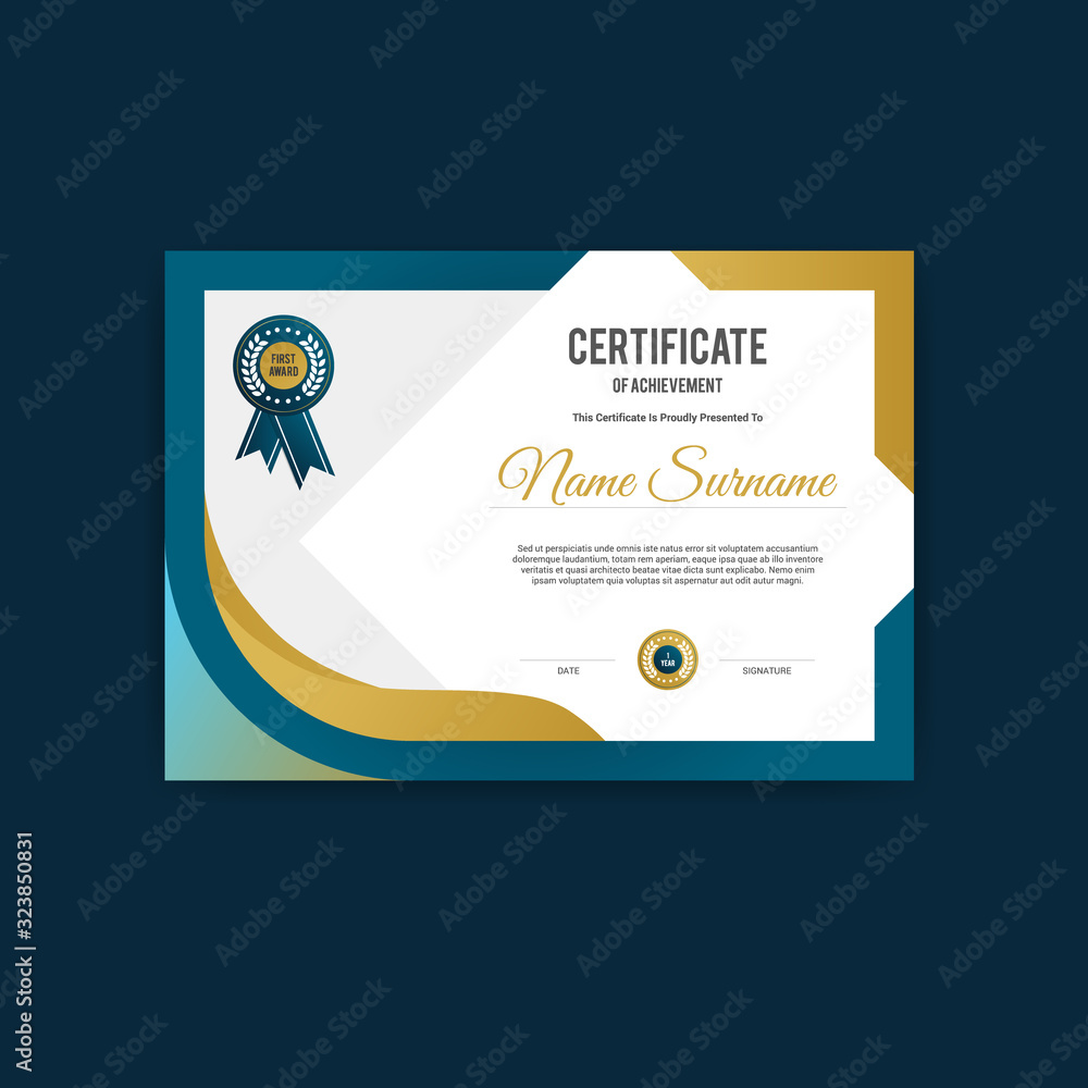 Abstract certificate template curve shape elegant vector template Stock ...