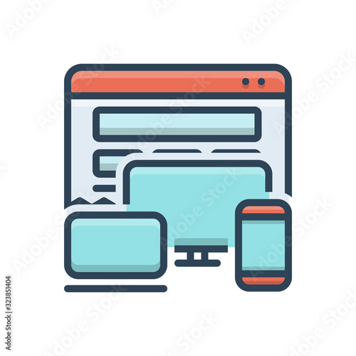 Color illustration icon for adaptive design 
