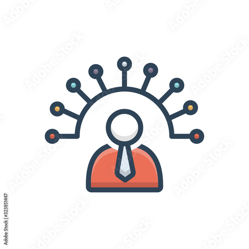 Color illustration icon for admin  administration