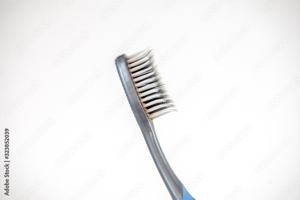 Plastic toothbrush isolated on a white background.