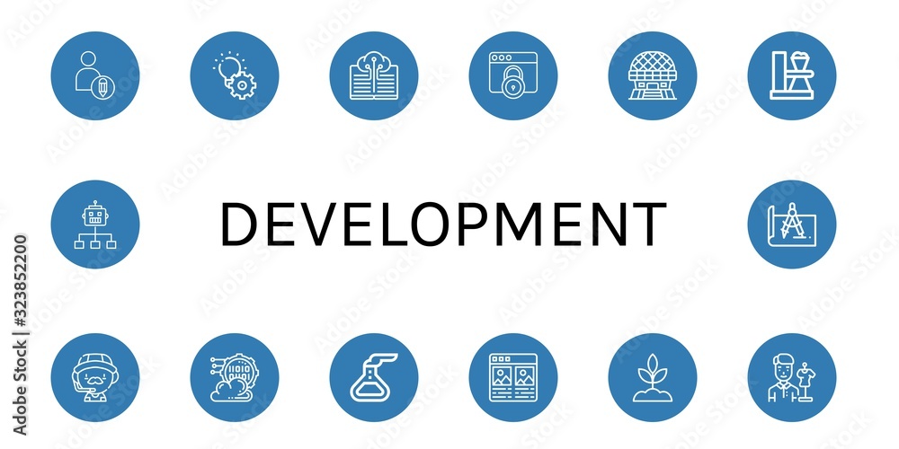 development simple icons set development simple icons set