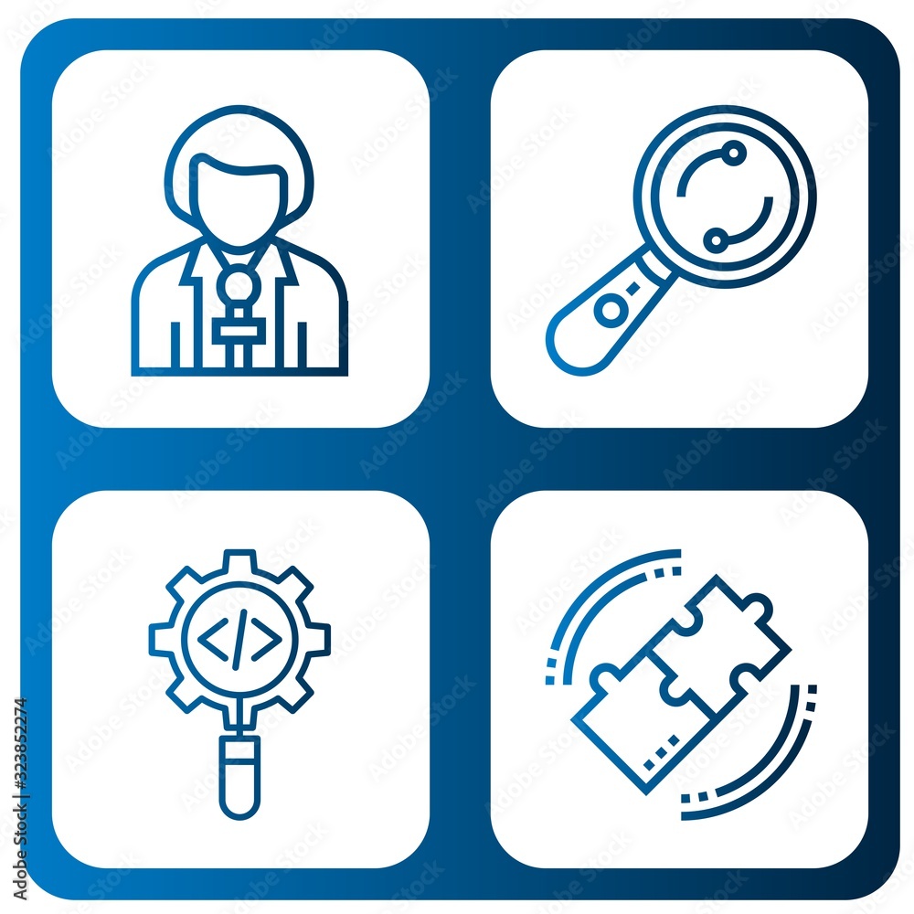 Set of analysis icons Set of analysis icons