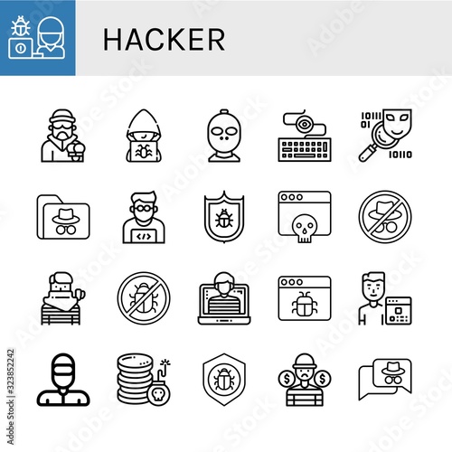 hacker icon set