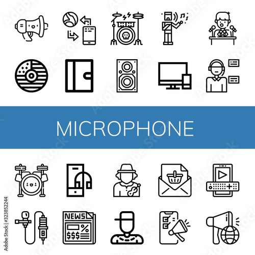 Set of microphone icons