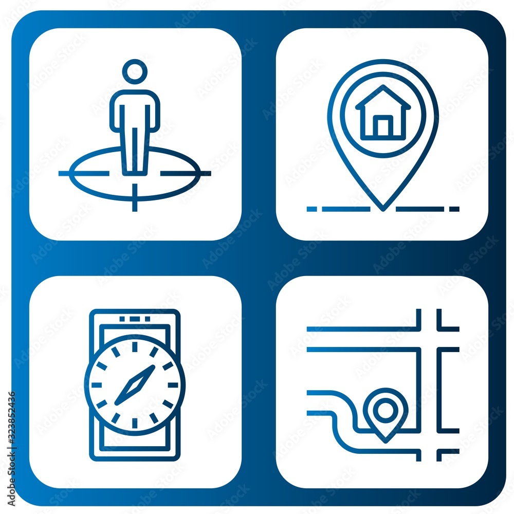 location simple icons set location simple icons set