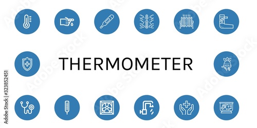 thermometer icon set