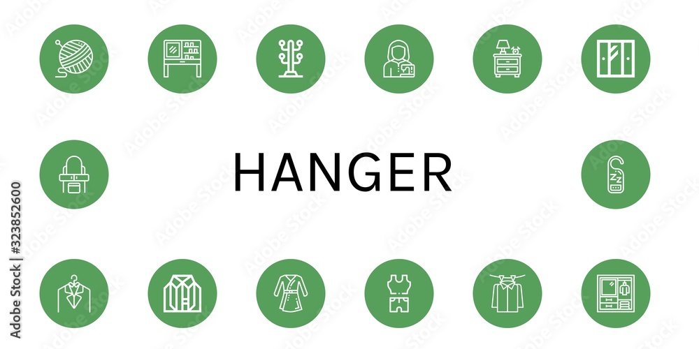 Set of hanger icons Set of hanger icons