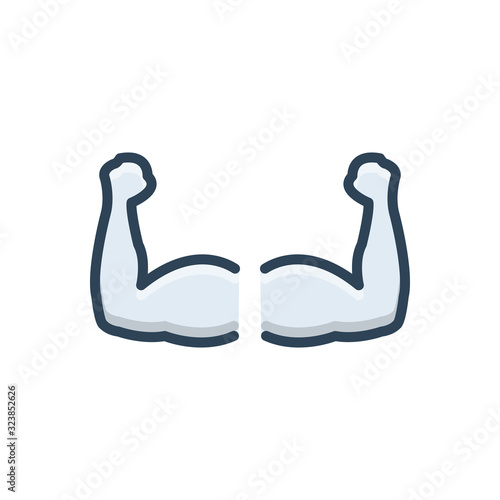 Canvas Print Color illustration icon for robust strong