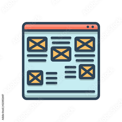 Color illustration icon for ugly website 