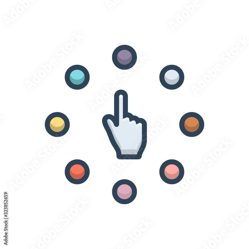 Fototapet Color illustration icon for variety choice