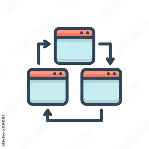 Color illustration icon for cross browser test