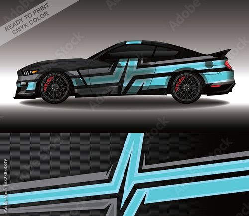 Car wrap decal design vector, custom livery race rally car vehicle sticker and tinting. © 21graphic