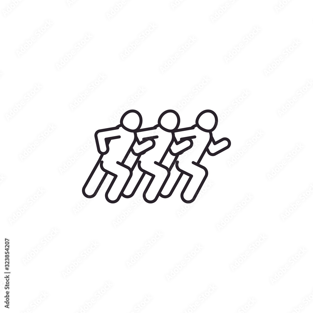 Isolated avatars running line style icon vector design Isolated avatars running line style icon vector design