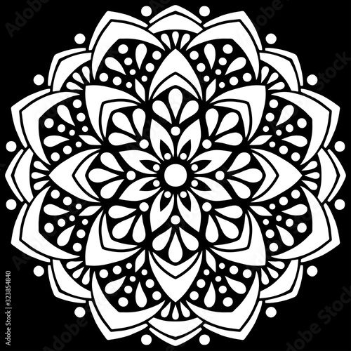 Pattern mandala white stencil doodles sketch