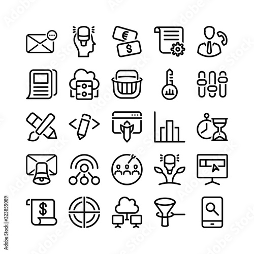 SEO & Web Line Icon Set - 6 - Vector Illustration .