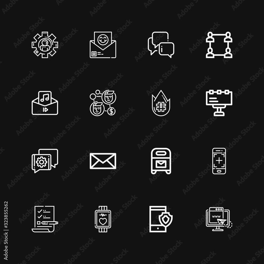 Editable 16 message icons for web and mobile Editable 16 message icons for web and mobile