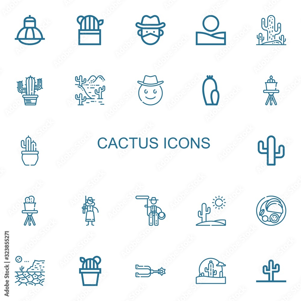 Editable 22 cactus icons for web and mobile Editable 22 cactus icons for web and mobile