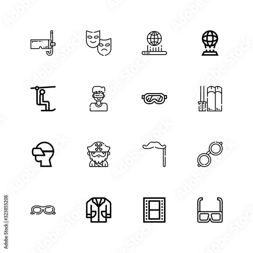 Editable 16 glasses icons for web and mobile
