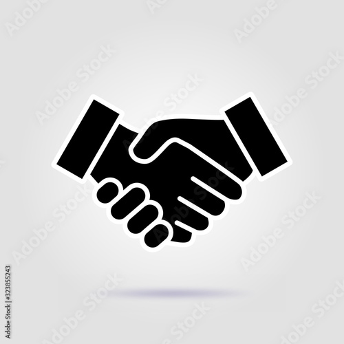 Business handshake contract agreement flat vector with a soft shadow