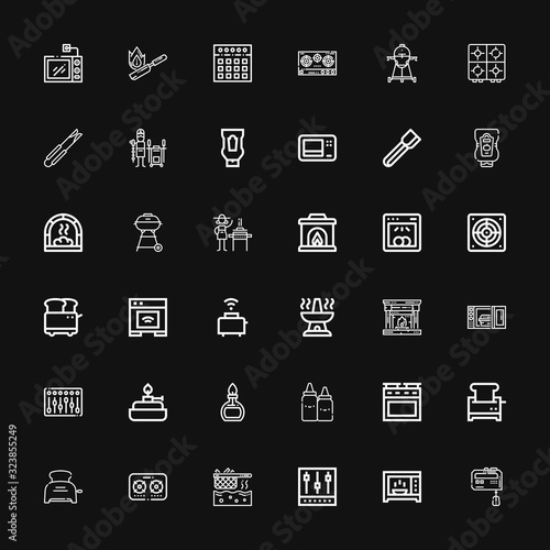 Editable 36 oven icons for web and mobile