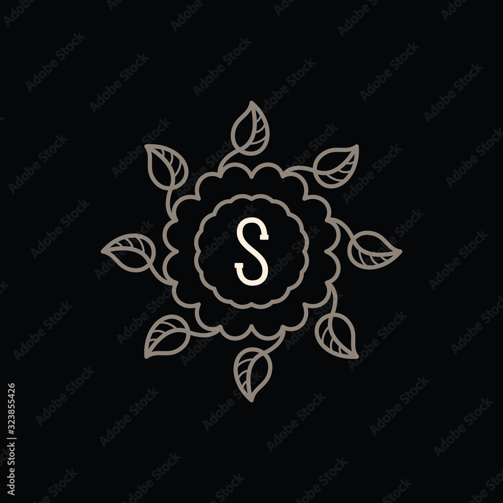 MONOGRAM FLOWER WITH LETTER S MONOGRAM FLOWER WITH LETTER S