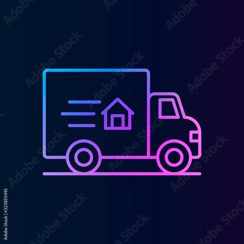 Mooning truck nolan icon. Simple thin line, outline vector of real estateicons for ui and ux, website or mobile application