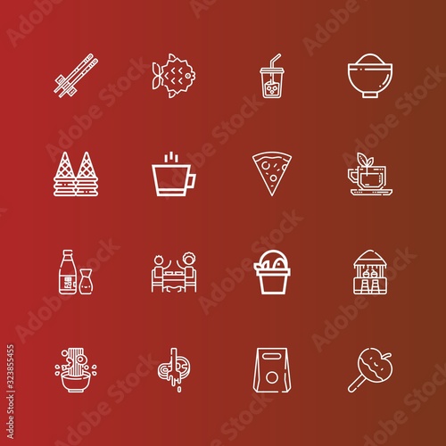 Editable 16 menu icons for web and mobile