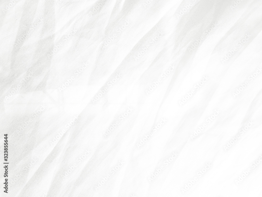 Soft white wrinkled fabric background