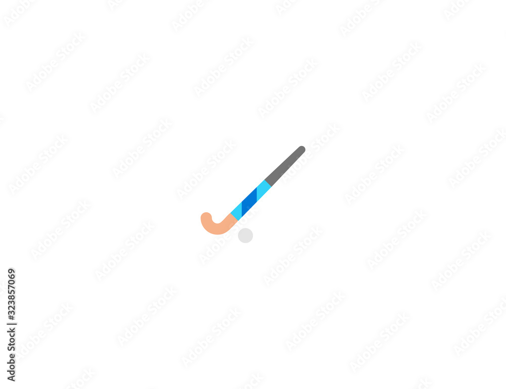 Field hockey vector flat icon. Isolated hockey stick and ball emoji illustration Field hockey vector flat icon. Isolated hockey stick and ball emoji illustration