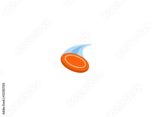 Flying disc vector flat icon. Isolated frisbee golf emoji illustration 