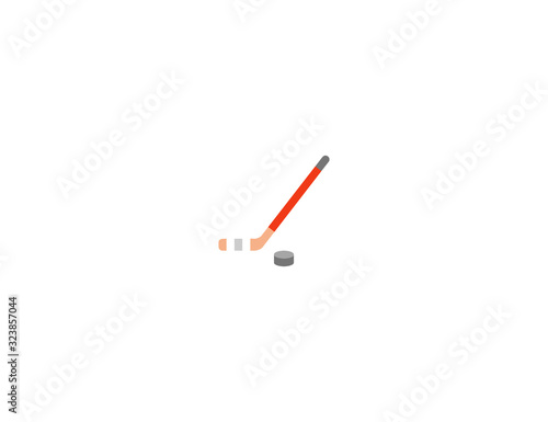 Ice Hockey vector flat icon. Isolated Ice Hockey stick and rink emoji illustration 