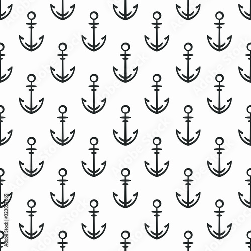 Vector seamless pattern with anchors; simple marine design for fabric, wallpaper, textile, wrapping paper, web design.