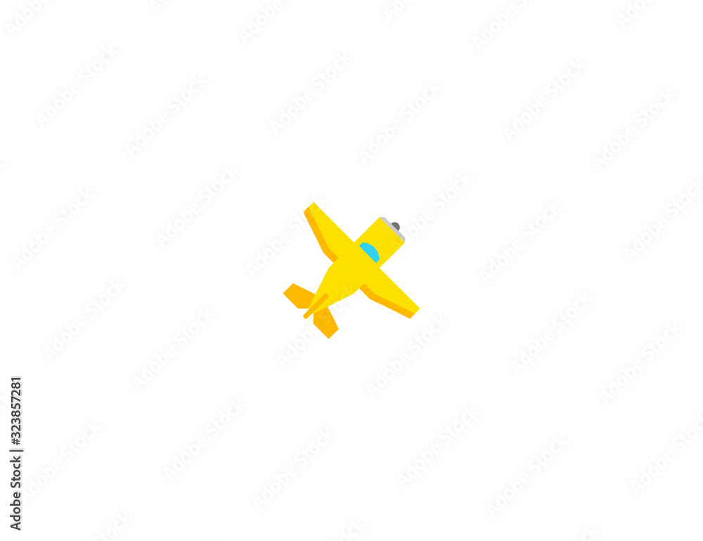 Small plane vector flat icon. Isolated propeller, small aircraft