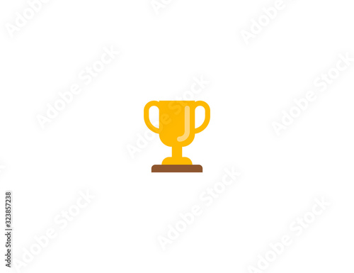 Trophy cup vector flat icon. Isolated winner award, gold trophy emoji illustration 