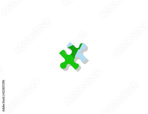 Puzzle vector flat icon. Isolated puzzle game emoji illustration 