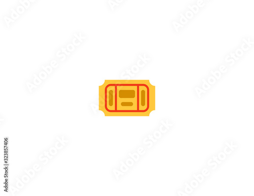Admission ticket vector flat icon. Isolated movie, cinema, theatre ticket emoji illustration 