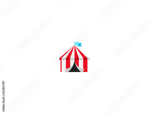 Circus tent vector flat icon. Isolated circus tent emoji illustration 
