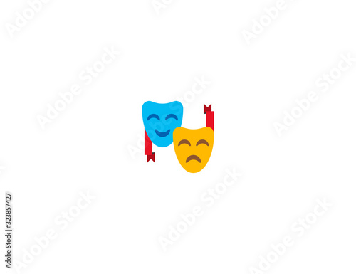 Drama Masks vector flat icon. Isolated Theatre Masks emoji illustration 