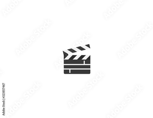 Clapper board vector flat icon. Isolated clapper board emoji illustration 