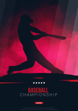 Baseball banner with players. Modern sports posters design.