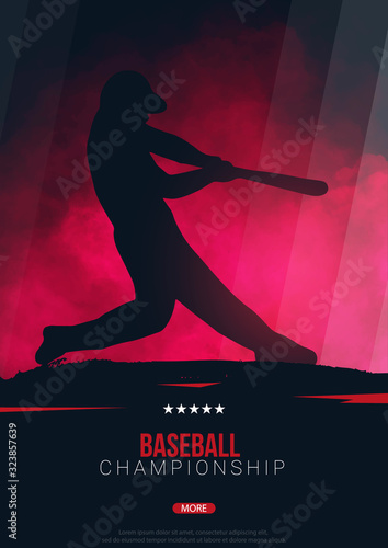 Baseball banner with players. Modern sports posters design.