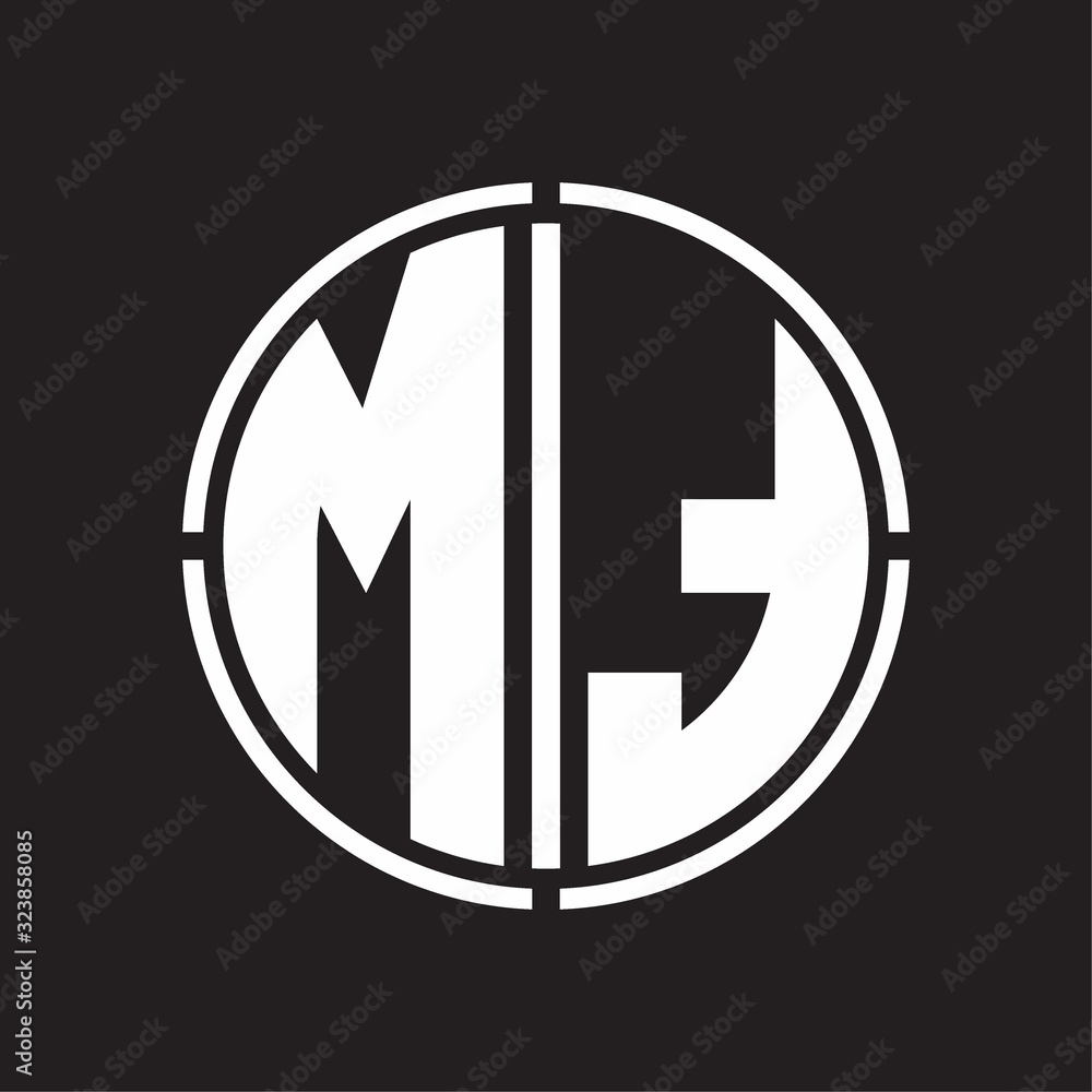 MT Logo initial with circle line cut design template MT Logo initial with circle line cut design template