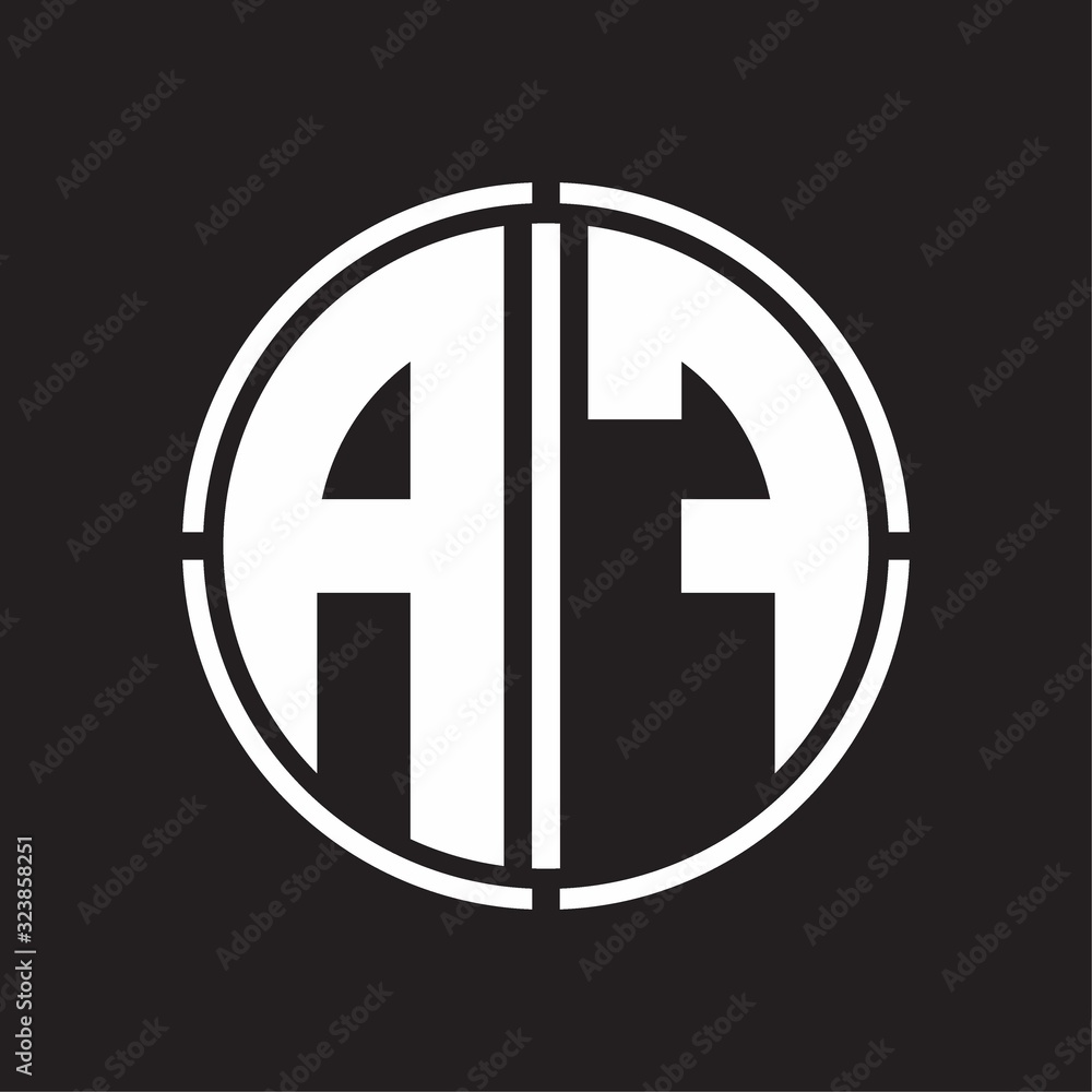 AF Logo initial with circle line cut design template AF Logo initial with circle line cut design template